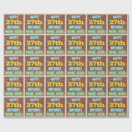 レンガ壁グラフィティインスパイア27誕生日+名前 ラッピングペーパー