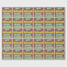 レンガ壁グラフィティインスパイア42番目の誕生日+名前 ラッピングペーパー