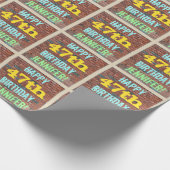 レンガ壁グラフィティインスパイア47誕生日+名前 ラッピングペーパー (角)