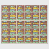 レンガ壁グラフィティインスパイア48誕生日+名前 ラッピングペーパー (フラット)