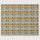 レンガ壁グラフィティインスパイア49誕生日+名前 ラッピングペーパー (フラット)