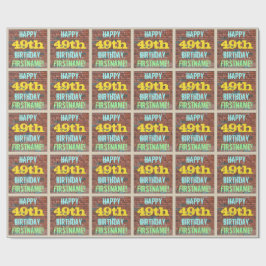 レンガ壁グラフィティインスパイア49誕生日+名前 ラッピングペーパー