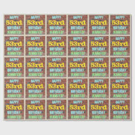 レンガ壁グラフィティインスパイア53誕生日+名前 ラッピングペーパー