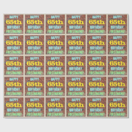 レンガ壁グラフィティインスパイア65誕生日+名前 ラッピングペーパー