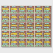 レンガ壁グラフィティインスパイア66誕生日+名前 ラッピングペーパー (フラット)