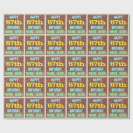 レンガ壁グラフィティインスパイア67誕生日+名前 ラッピングペーパー