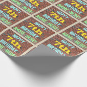 レンガ壁グラフィティインスパイア7番目の誕生日+名前 ラッピングペーパー (角)