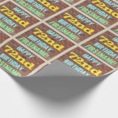 レンガ壁グラフィティインスパイア72番誕生日+名前 ラッピングペーパー (角)