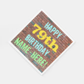 レンガ壁グラフィティインスパイア79誕生日+名前 スタンダードランチョンナプキン (角)