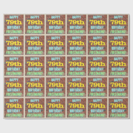 レンガ壁グラフィティインスパイア79誕生日+名前 ラッピングペーパー