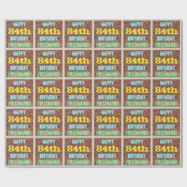 レンガ壁グラフィティインスパイア84誕生日+名前 ラッピングペーパー