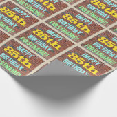 レンガ壁グラフィティインスパイア85誕生日+名前 ラッピングペーパー (角)