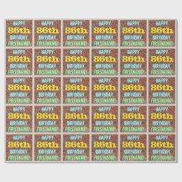 レンガ壁グラフィティインスパイア86誕生日+名前 ラッピングペーパー