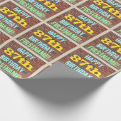 レンガ壁グラフィティインスパイア87誕生日+名前 ラッピングペーパー (角)