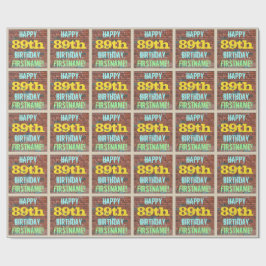 レンガ壁グラフィティインスパイア89誕生日+名前 ラッピングペーパー