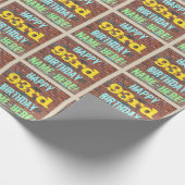 レンガ壁グラフィティインスパイア93誕生日+名前 ラッピングペーパー (角)