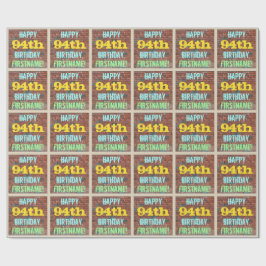 レンガ壁グラフィティインスパイア94誕生日+名前 ラッピングペーパー