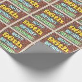 レンガ壁グラフィティインスパイア96誕生日+名前 ラッピングペーパー (角)