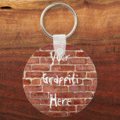 レンガ壁グラフィティパーソナライズされたキーチェーン キーホルダー (正面)