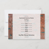 レンガ壁グラフィティ刺激を受けた88番目の誕生日+名前 招待状 (裏面)