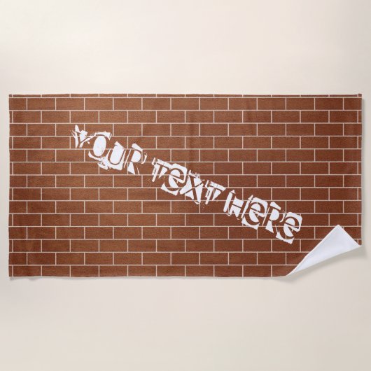 レンガ壁ビーチタオルカスタム文字 ビーチタオル (正面)