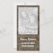 レンガ壁卒業発表フォトカード 案内状 (正面)