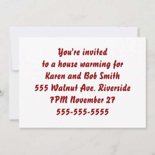 レンガ壁招待状 招待状 (裏面)