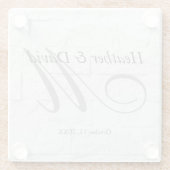 レンガ壁書道スクリプトモノグラム結婚ズ ガラスコースター (裏面)