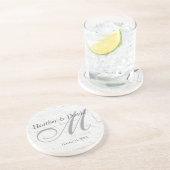 レンガ壁書道スクリプトモノグラム結婚ズ コースター (側面)