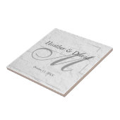 レンガ壁書道スクリプトモノグラム結婚ズ タイル (側面)