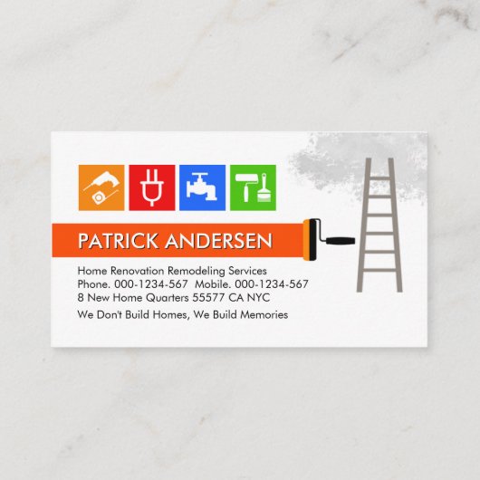 レンガ壁木層絵を描（ばちゃばちゃ）跳ねる 名刺 (裏面)