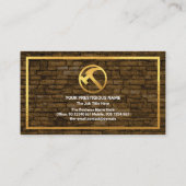 レンガ壁金ゴールド枠組積造業者 名刺 (裏面)