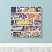 レンガ壁 キャンバスプリント (インサイチュ (ウッドフロア))