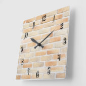 レンガ壁 スクエア壁時計 (傾斜)