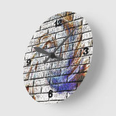 レンガ壁 ラウンド壁時計 (傾斜)