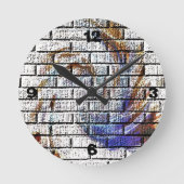 レンガ壁 ラウンド壁時計 (正面)