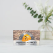 レンガ壁 | 丸鋸盤 | 建築ツール 名刺 (スタンド正面)