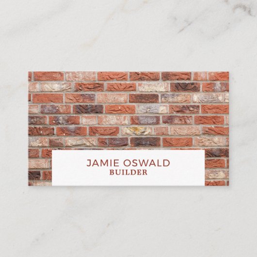 レンガ壁、建物会社、建築業者 名刺 (正面)