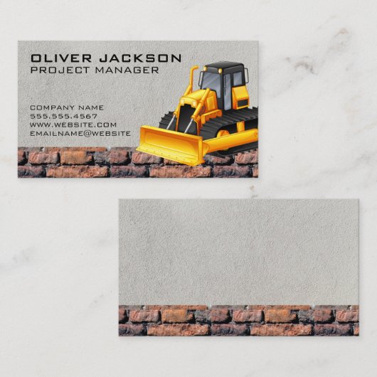 レンガ壁 |建築車 名刺 (正面/裏面)
