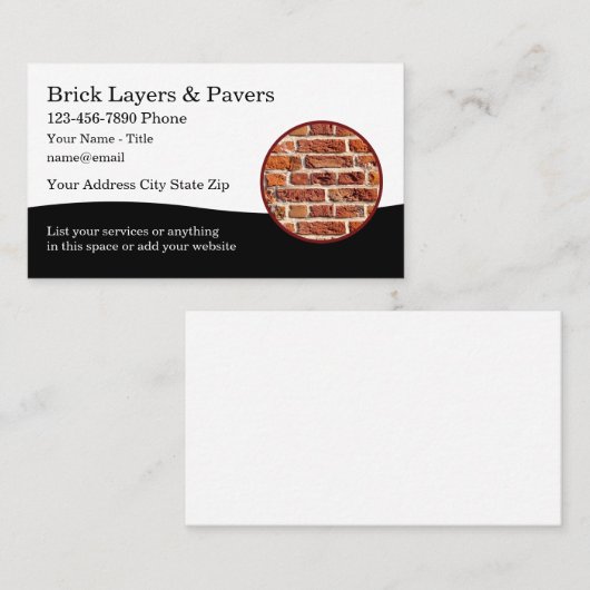 レンガ層と舗装材の建築 名刺 (正面/裏面)