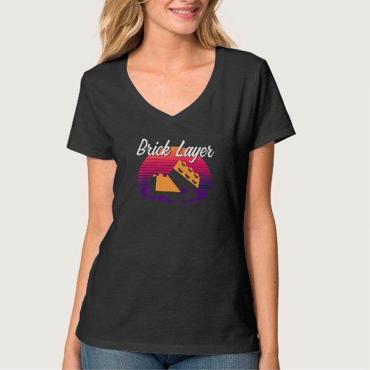 レンガ層の大きな建物ブロックMaster Builder Eng Tシャツ (正面)