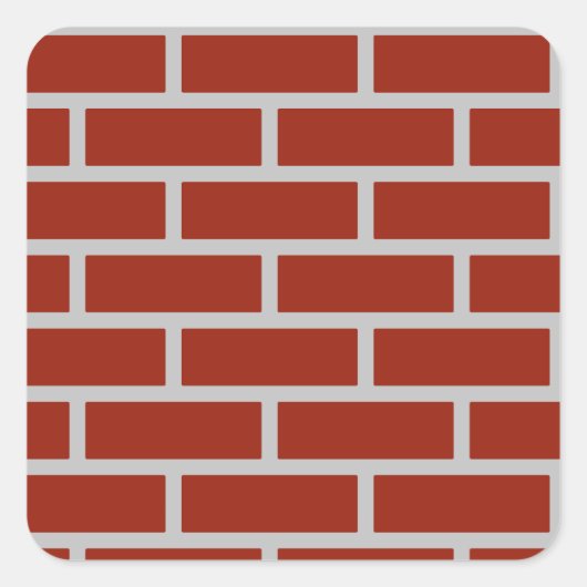 レンガ正方形のステッカー（レンガ赤とグレー） スクエアシール (正面)