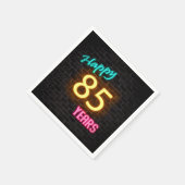レンガ白熱［赤熱］光を放つ壁のネオン85サイン スタンダードカクテルナプキン (角)