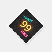 レンガ白熱［赤熱］光を放つ壁のネオン99サイン スタンダードカクテルナプキン (角)