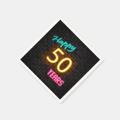 レンガ白熱［赤熱］光を放つ壁の50ネオン看板 スタンダードカクテルナプキン (角)