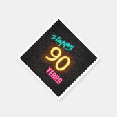 レンガ白熱［赤熱］光を放つ壁の90ネオンサイン スタンダードカクテルナプキン (角)