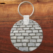 レンガ石畳通り経路自然写真 キーホルダー (正面)