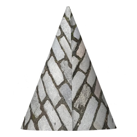 レンガ石畳通り経路自然写真 パーティーハット (裏面)