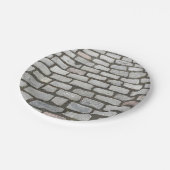 レンガ石畳通り経路自然写真 ペーパープレート (アングル)