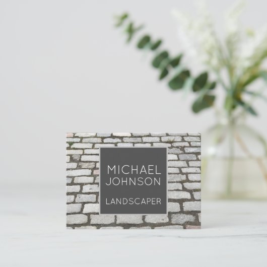 レンガ石畳通り経路自然写真 名刺 (スタンド正面)